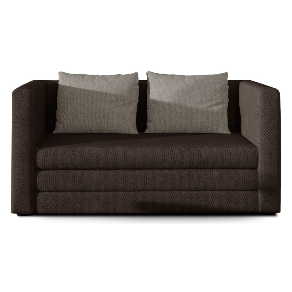 Divano marrone allungabile e rivestimento in ciniglia 132 cm Neva – ELTAP | Divani