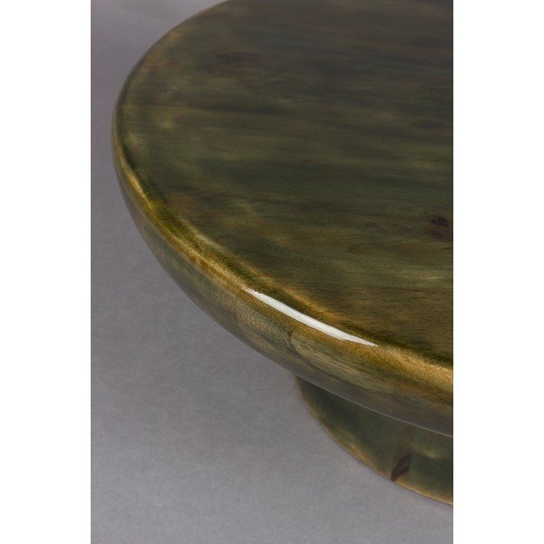 Tavolino da salotto rotondo verde in mango massiccio ø 60 cm Mush – Dutchbone-image-3