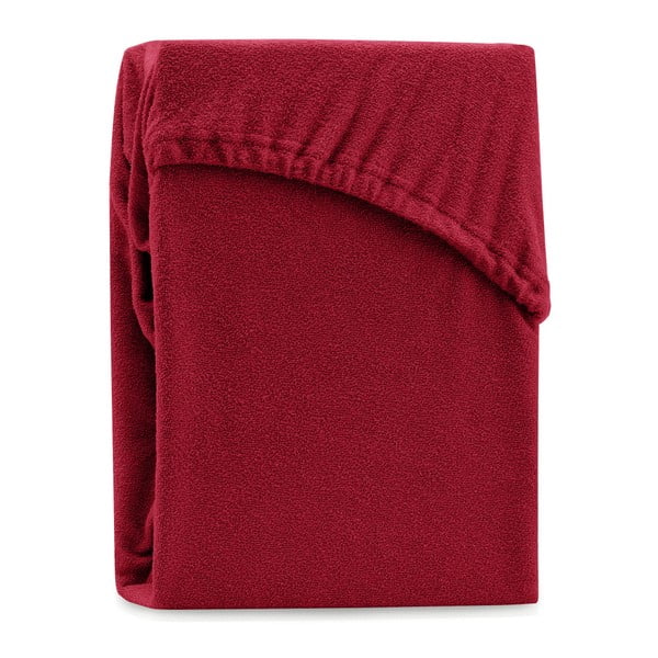 Lenzuolo elastico rosso scuro per letto matrimoniale Siesta, 180/200 x 200 cm Ruby - AmeliaHome