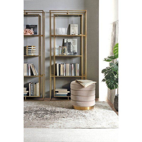 Libreria dorata in acciaio 68x172,5x28 cm Elenor – Bizzotto-image-1
