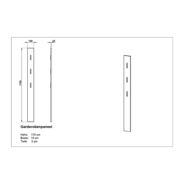 Appendiabiti da parete in legno di quercia Telde - Germania-image-3