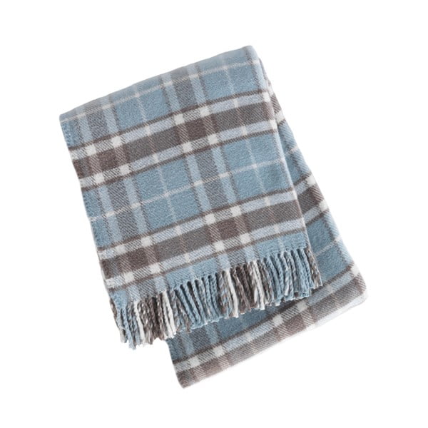 Plaid azzurro con cotone , 140 x 180 cm Texas - Euromant