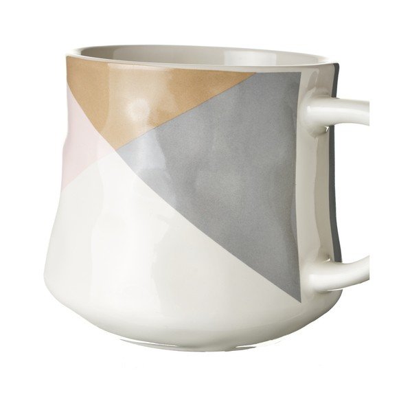 Boccale in gres bianco e beige , 0,4 l - Casa Selección-image-1