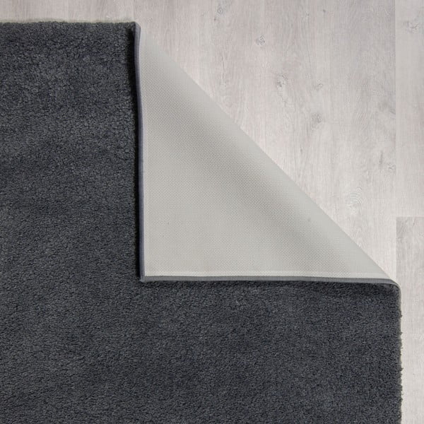 Tappeto in fibra riciclata lavabile grigio scuro 80x150 cm Fluffy - Flair Rugs-image-2