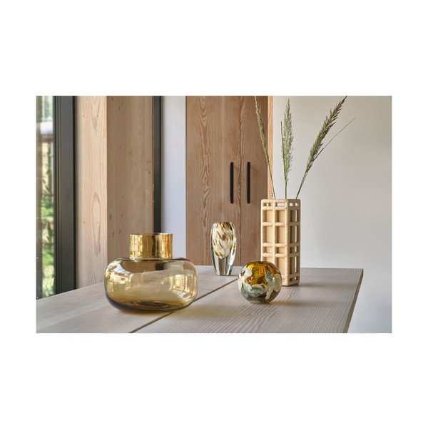 Vaso arancione in vetro fatto a mano (altezza totale 21 cm) Otea – Villa Collection-image-3