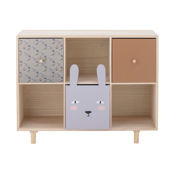 Libreria per bambini in legno massiccio pavlovnia in colore naturale 55x89,5 cm Calle - Bloomingville Mini