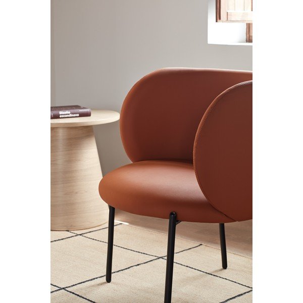 Poltrona in similpelle arancione Mogi - Teulat-image-1