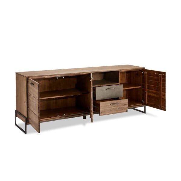 Cassettiera in legno massiccio marrone, grande Mallorca - Furnhouse-image-3