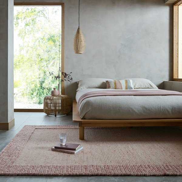 Tappeto rosa chiaro in misto lana tessuto a mano 200x290 cm Rue – Flair Rugs-image-1