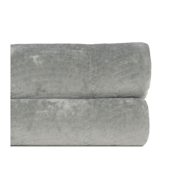 Copriletto verde polveroso in velluto con rivestimento trapuntato 180x260 cm – Ixia