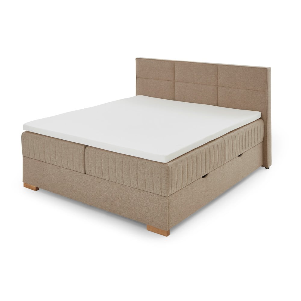 Letto boxspring beige con contenitore 180x200 cm Tambo - Meise Möbel | Letti boxspring