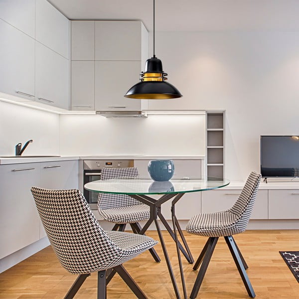 Lampadario nero con paralume in metallo ø 34 cm Tovar – Opviq lights-image-4