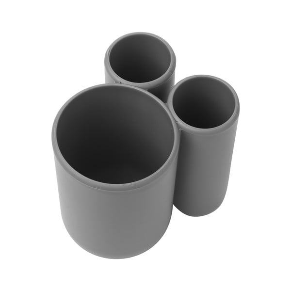 Bicchiere di plastica grigio per spazzolini da denti Touch - Umbra-image-4