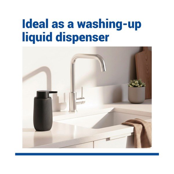 Dispenser per sapone nero in plastica 400 ml Fablo – Wenko-image-2