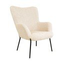 Poltrona color crema con rivestimento in pelliccia sintetica Glasgow – Bonami Essentials