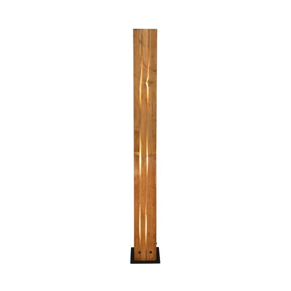 Lampada da terra in nero-naturale con paralume in legno (altezza 121 cm) Karuni - Trio-image-2
