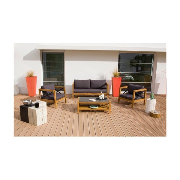 Set di mobili da giardino in legno esotico Balthazar - Ezeis-image-2