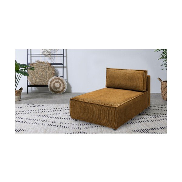 Modulo divano variabile in velluto a coste color senape Nihad modular - Bobochic Paris-image-1