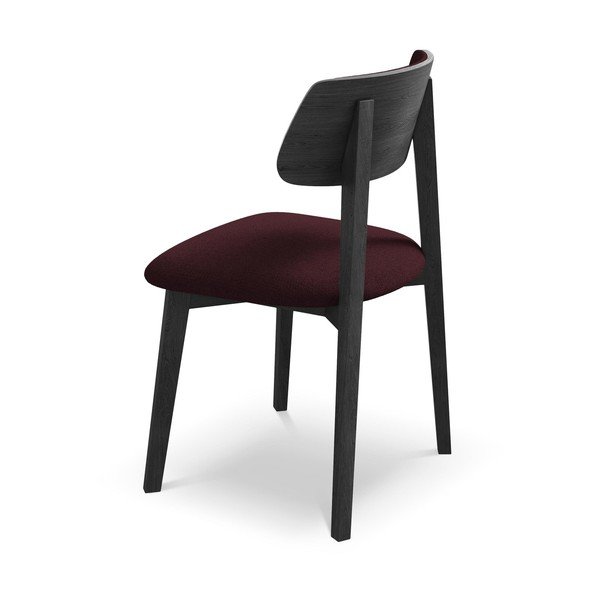 Sedia da pranzo burgundy in legno massiccio Niu – Makamii-image-3