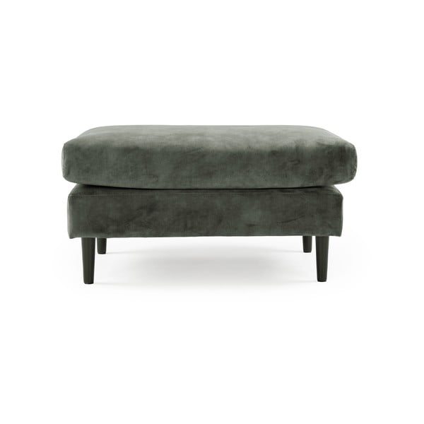 Pouf in velluto verde-grigio Adagio - Scandic