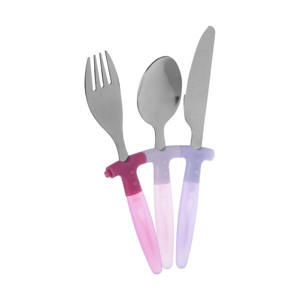 Set di posate per bambini in acciaio inox Rainbow da 3 pezzi - Premier Housewares-image-1