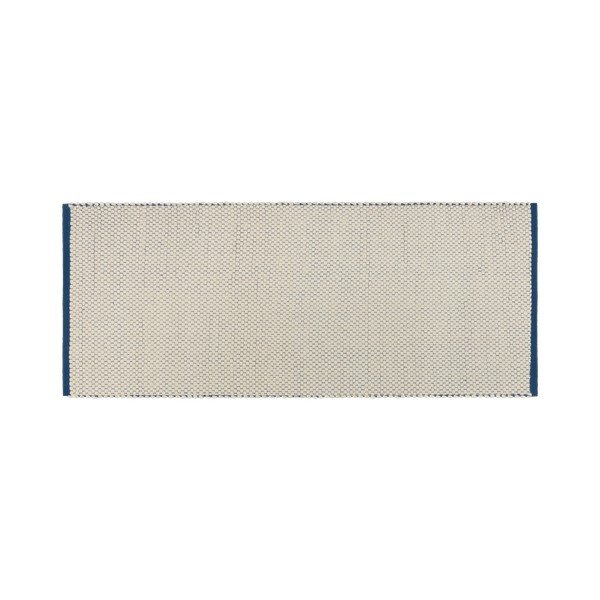 Passatoia blu/beige in lana tessuta a mano 80x170 cm Lenu – noo.ma