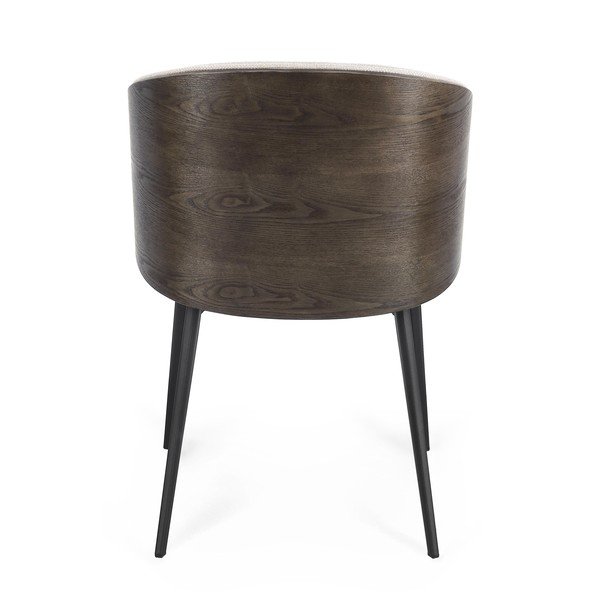 Sedia da pranzo beige imbottito con braccioli Kinsley – Bizzotto-image-4