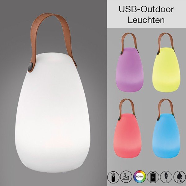 Lampada da tavolo LED bianco-marrone (altezza 26 cm) Ruby - Fischer & Honsel-image-2