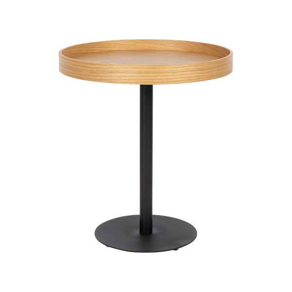 Tavolino rotondo con piano effetto rovere ø 40 cm Yuri S – White Label