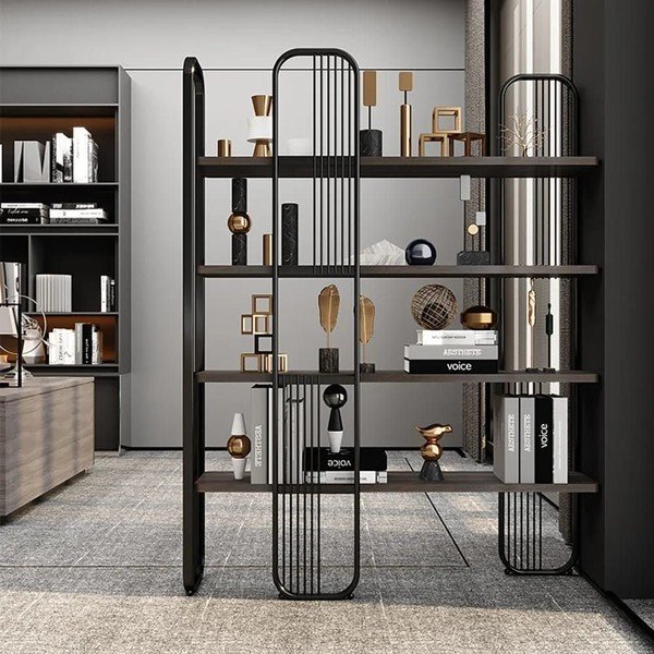 Scaffale nero in noce 125x180 cm Sierra - Kalune Design-image-1