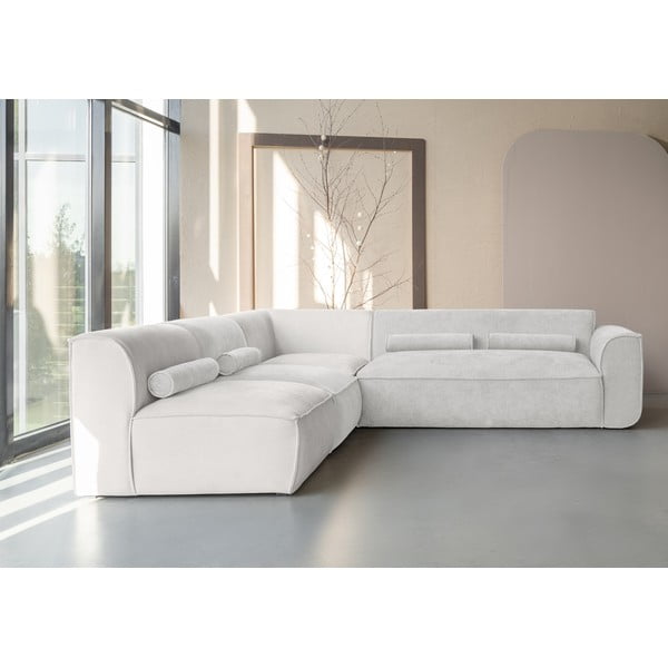 Divano angolare componibile color crema (con penisola a sinistra) Flex Felix – Miuform-image-1