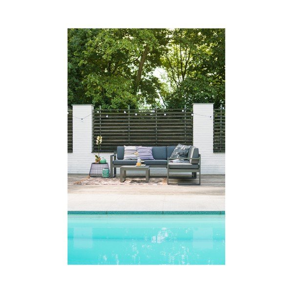 Set da giardino in alluminio grigio scuro per 4 persone Perpignan - Hartman-image-1