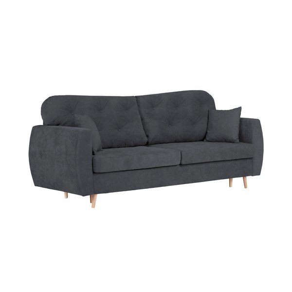 Divano letto a tre posti grigio scuro con contenitore Orchid - Mazzini Sofas-image-1