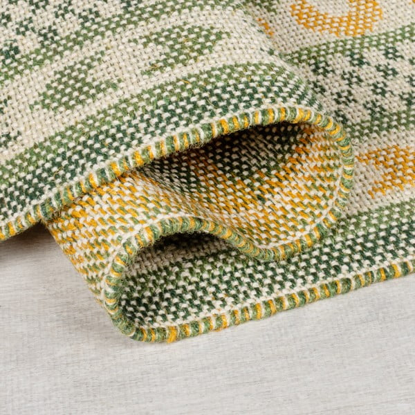 Tappeto verde in misto iuta 200x290 cm Mara Jute Border – Flair Rugs-image-2