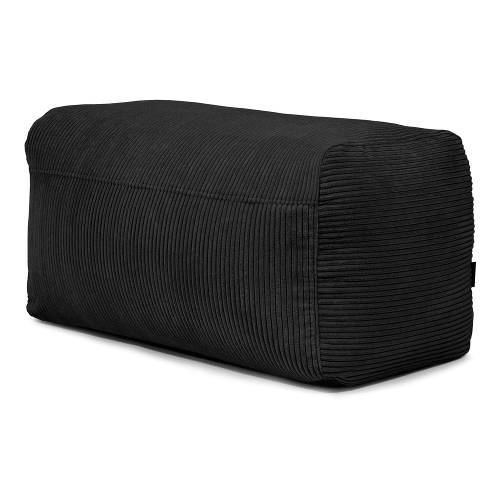 Puof a sacco nero con rivestimento in velluto a coste Plus 100 Lounge – SLOWDOWN | Pouf a sacco