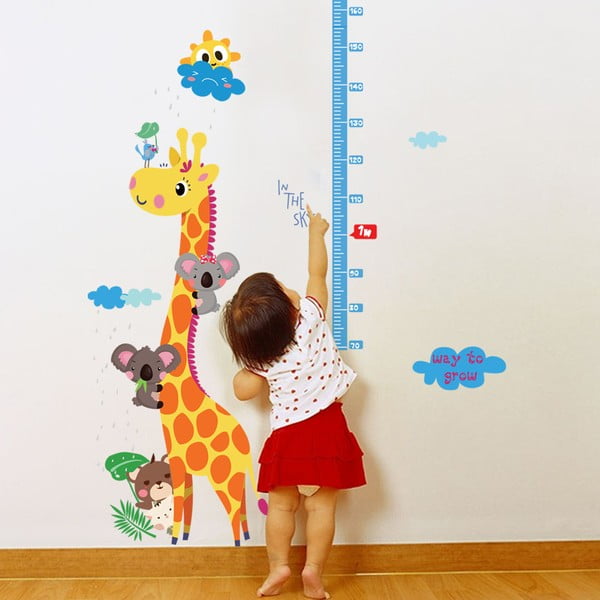Adesivo per bambini - metro per porta o parete 60x120 cm Giraffe & Koalas - Ambiance