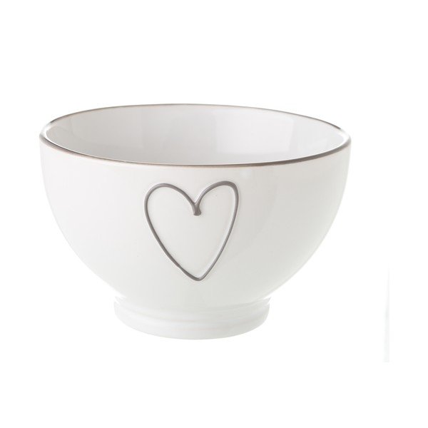 Bílá keramická miska Unimasa Heart, 580 ml