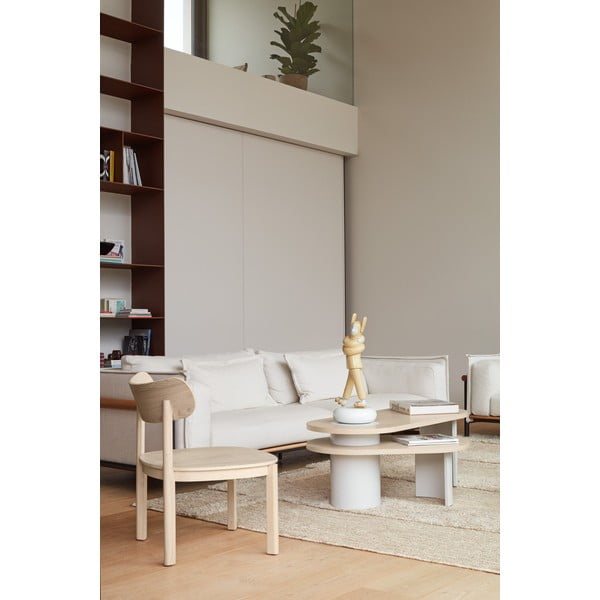 Tavolino da salotto color crema/di colore naturale con effetto frassino 50x120 cm Nori – Teulat-image-2