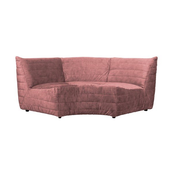 Divano angolare variabile in velluto rosa chiaro Bag - WOOOD