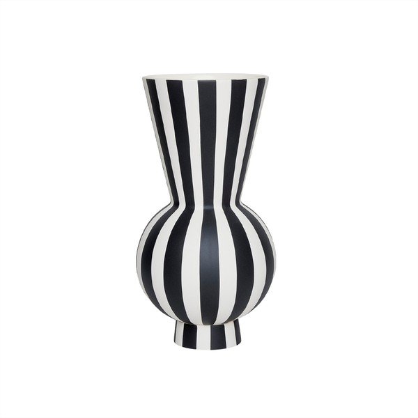 Vaso bianco/nero in gres fatto a mano (altezza totale 28 cm) Toppu – OYOY Living Design