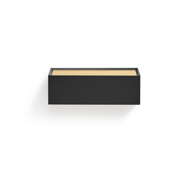 Comodino nero con piano effetto rovere da parete Arista – Teulat-image-3