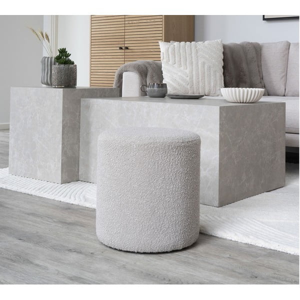 Sgabello in tessuto bouclé beige Ejby - House Nordic-image-1