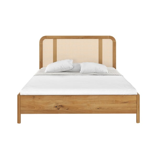 Letto matrimoniale in rovere 200x200 cm in colore naturale Harmark - Skandica-image-2