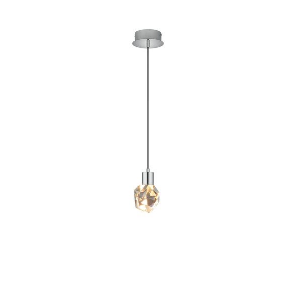 Lampadario LED argentato con paralume in vetro ø 13 cm Verano – Trio Select-image-2