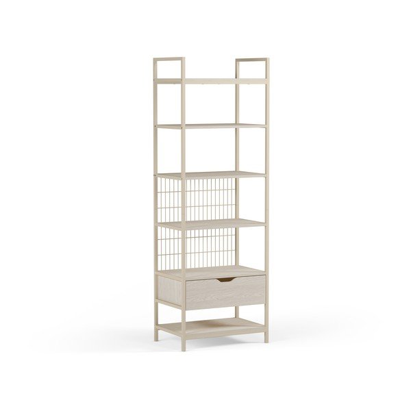Libreria color crema in acciaio 60x179,5x40 cm Amara – Marckeric-image-3