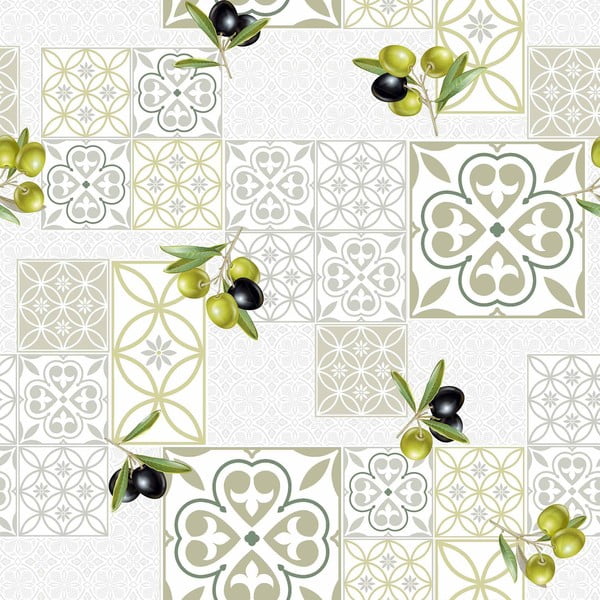 Tovaglia in PVC adatta per pulizia con panno umido ø 160 cm Andalousie – douceur d'intérieur-image-1