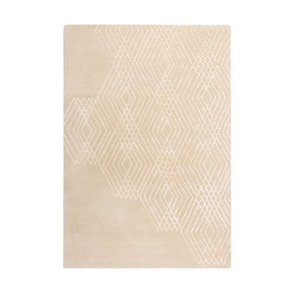 Tappeto in lana beige , 120 x 170 cm Diamonds - Flair Rugs