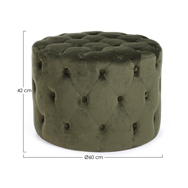 Poggiapiedi verde scuro con rivestimento in velluto Lorella – Yes Everyday-image-3