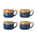 Tazze in set blu e marroni in gres 4 pz 400 ml Sheen – Bloomingville