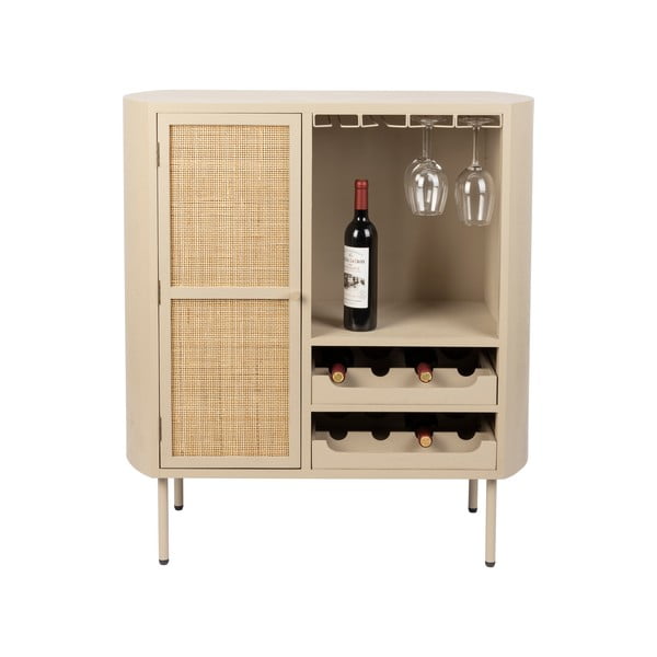 Portabottiglie in rattan crema per 8 bottiglie, 90x100 cm Amaya - White Label-image-3